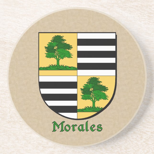 Posavasos De Arenisca Escudo heráldico de Morales (Frente)