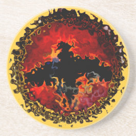 Posavasos De Arenisca Espeluznante murciélago de arte animal