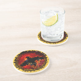 Posavasos De Arenisca Espeluznante murciélago de arte animal