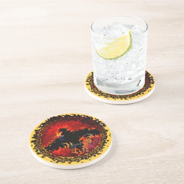 Posavasos De Arenisca Espeluznante murciélago de arte animal (Lado)