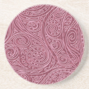 Posavasos De Arenisca Espiral de patrón mágico Rosa de cachemira