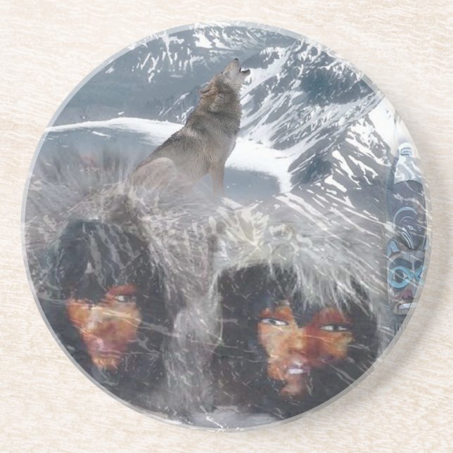 Posavasos De Arenisca Espíritu nativo en Alaska (Frente)