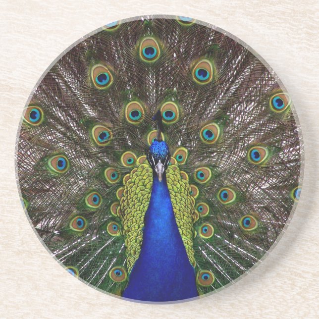Posavasos De Arenisca Espuma de pavo real (Frente)