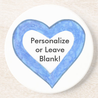 Posavasos De Arenisca Esquema azul del corazón
