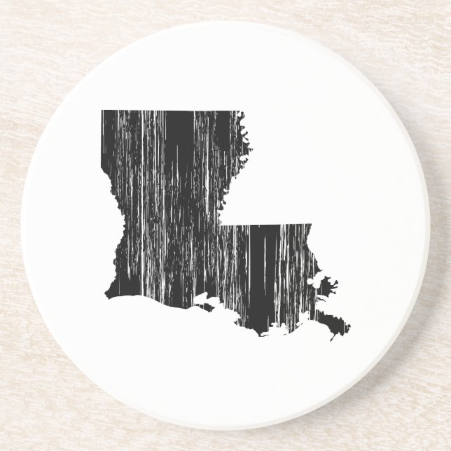 Posavasos De Arenisca Esquema de estado de louisiana con problemas (Frente)