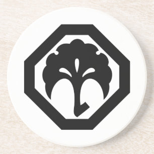 Posavasos De Arenisca Esquina cortada con ginkgo