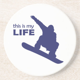 Posavasos De Arenisca Esta es mi vida (Snowboarding)