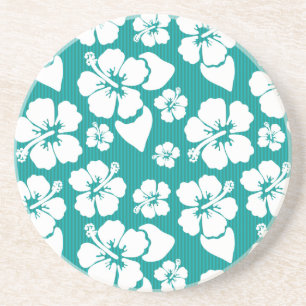 Posavasos De Arenisca Estampado de plores hawaiano del hibisco