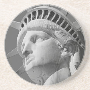 Posavasos De Arenisca Estatua de la libertad en blanco y negro