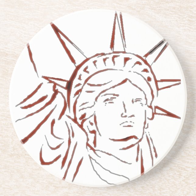 Posavasos De Arenisca Estatua del práctico de costa de la libertad (Frente)
