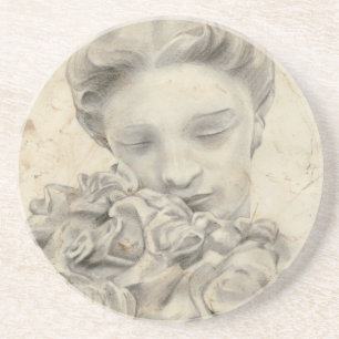 Posavasos De Arenisca Estatua en el Jardín I