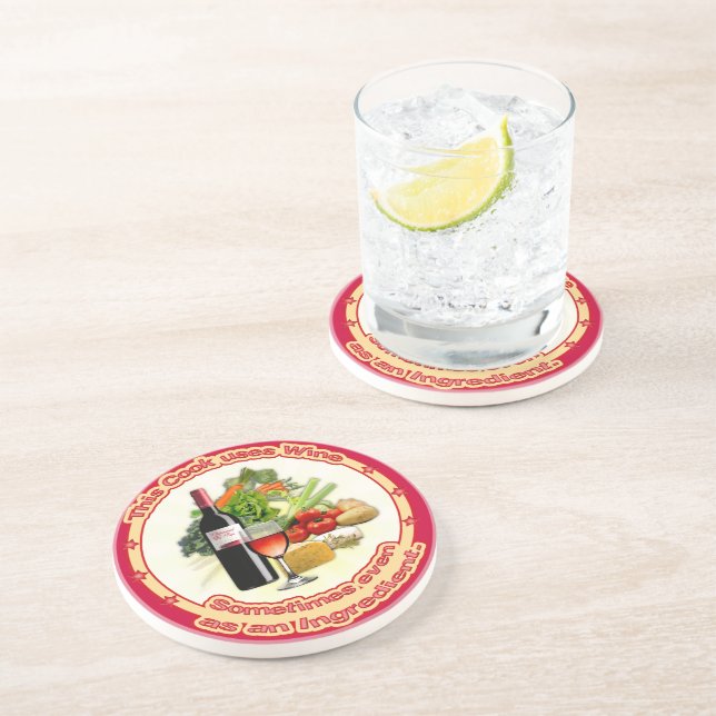 Posavasos De Arenisca Este cocinero utiliza vino (Lado)