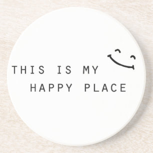 Posavasos De Arenisca este es mi lugar feliz diseño moderno simple