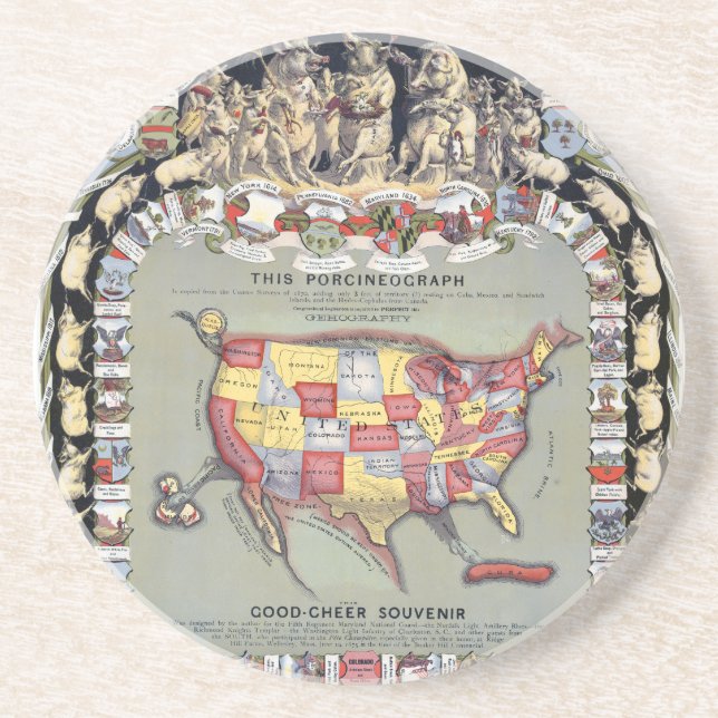 Posavasos De Arenisca ESTE PORCINEOGRAPH, c1876 (Frente)