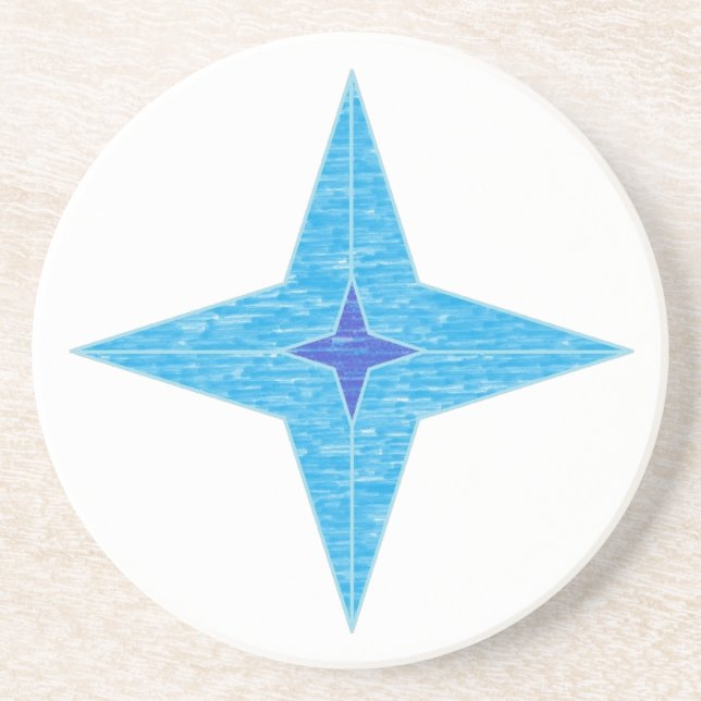 Posavasos De Arenisca Estrella azul (Frente)