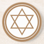 Posavasos De Arenisca Estrella de David<br><div class="desc">Una bonita bezel de bronce y una estrella de David</div>