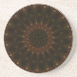 Posavasos De Arenisca Estrella de otoño Kaleidoscope Mandala