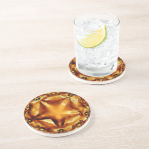 Posavasos De Arenisca Estrella elegante de Navidades de cobre de Moda