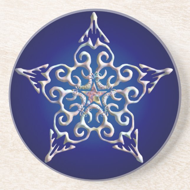 Posavasos De Arenisca Estrella irlandesa azul (Frente)