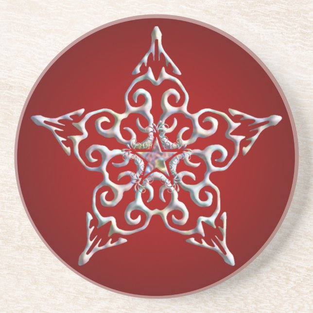 Posavasos De Arenisca Estrella irlandesa roja (Frente)