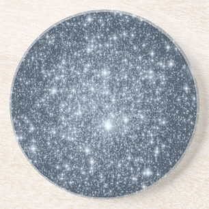 Posavasos De Arenisca Estrellas azules de acero oscuro