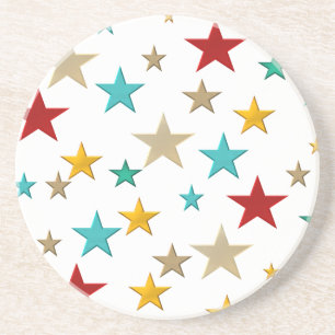 Posavasos De Arenisca Estrellas divertidas y coloridas