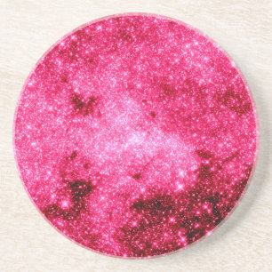 Posavasos De Arenisca Estrellas rosadas calientes