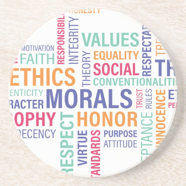 Posavasos De Arenisca "Ética empresarial" (Frente)