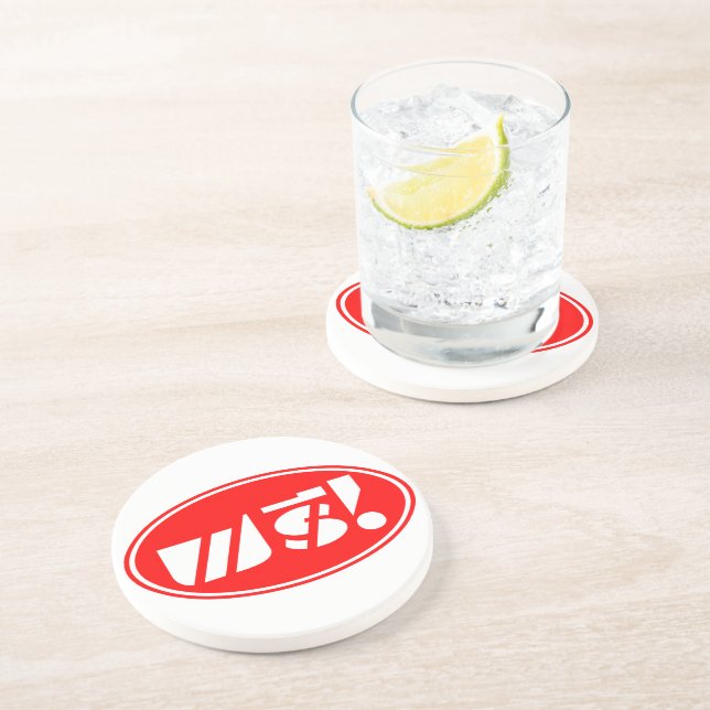 Posavasos De Arenisca Etiqueta de precio libre; guión en tailandés (Lado)