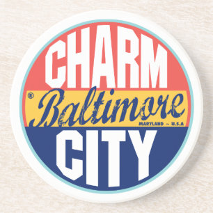 Posavasos De Arenisca Etiqueta del vintage de Baltimore