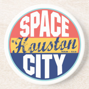Posavasos De Arenisca Etiqueta del vintage de Houston