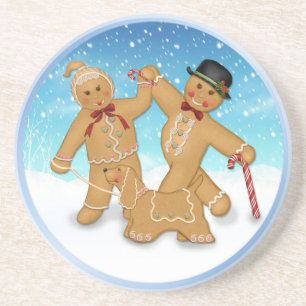 Posavasos De Arenisca Familia Gingbread