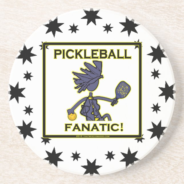 Posavasos De Arenisca Fanático de Pickleball (Frente)