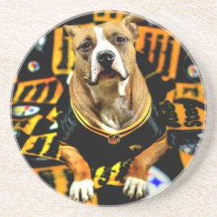 Posavasos De Arenisca Fanático de Pitbull Rescue Dog