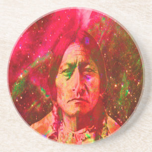 Posavasos De Arenisca Fantasma nativa norteamericana de Sitting Bull