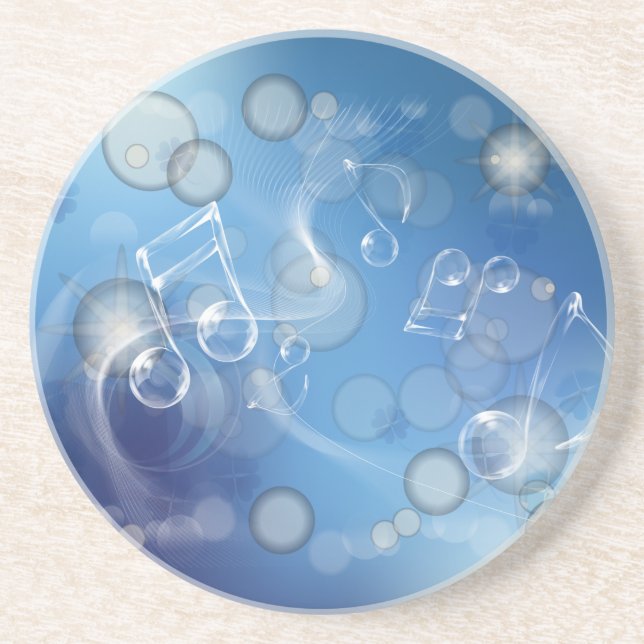 Posavasos De Arenisca Fantasy Glass Music Notes (Frente)