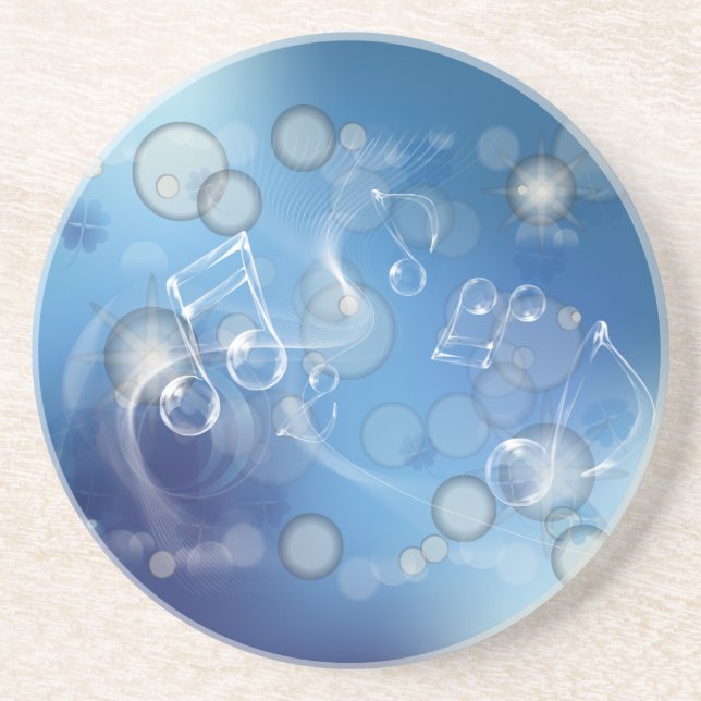 Posavasos De Arenisca Fantasy Glass Music Notes (Frente)
