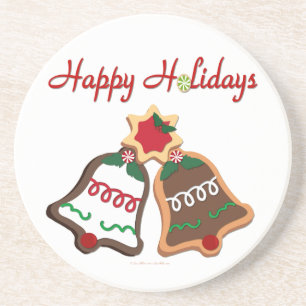 Posavasos De Arenisca Felices fiestas Navidades Cookie Bells