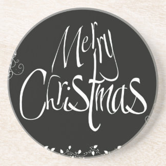Posavasos De Arenisca Felices Navidad blancos y negros