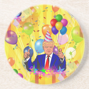 Posavasos De Arenisca feliz cumpleaños donald trump
