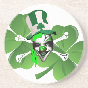 Posavasos De Arenisca Feliz payaso aterrador de St Patrick