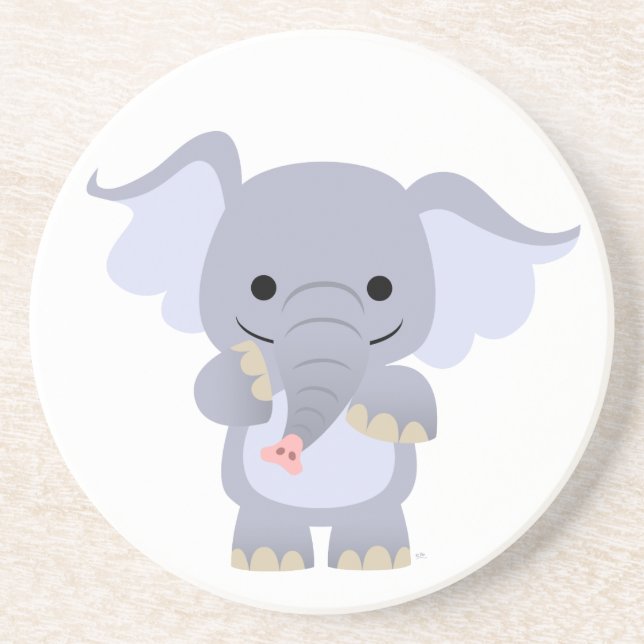 Posavasos De Arenisca Feliz Personalizado Elephant Coaster (Frente)