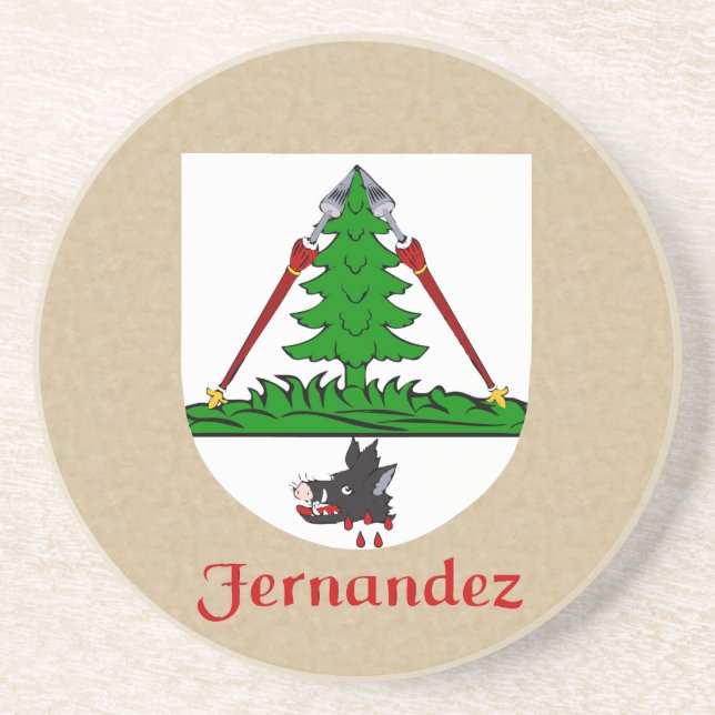 Posavasos De Arenisca Fernandez Heraldic Shield (Frente)