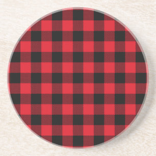 Posavasos De Arenisca Festividad del patrón de trenzado rojo ruso
