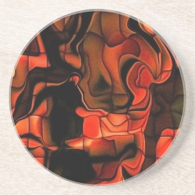 Posavasos De Arenisca Fiery Jigsaw (Frente)