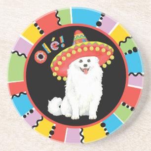 Posavasos De Arenisca Fiesta American Eskimo Dog