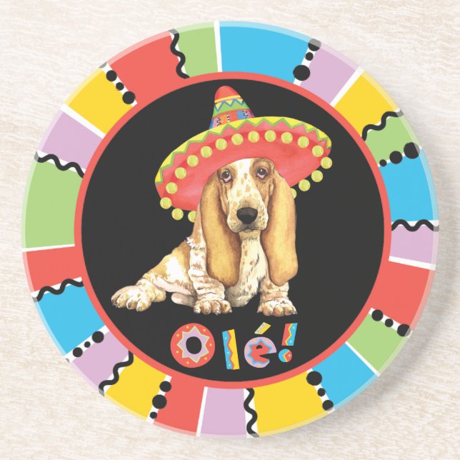 Posavasos De Arenisca Fiesta Basset (Frente)