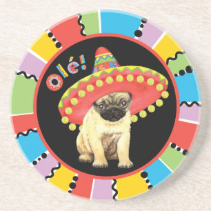 Posavasos De Arenisca Fiesta Pug
