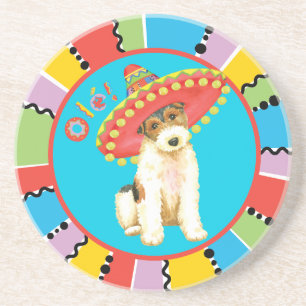 Posavasos De Arenisca Fiesta Wire Fox Terrier