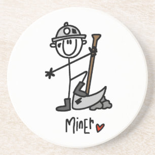 Posavasos De Arenisca Figura de palito de minero